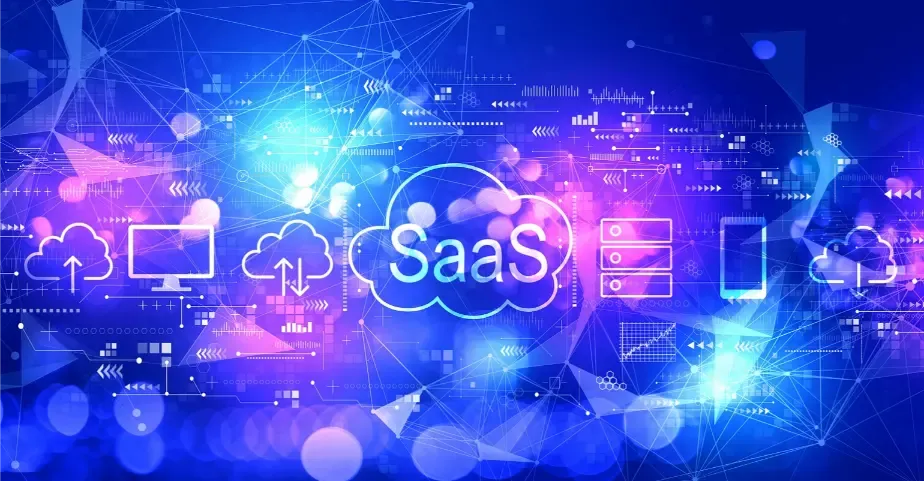Illustration du SaaS : nuage relié à des ordinateurs et des appareils