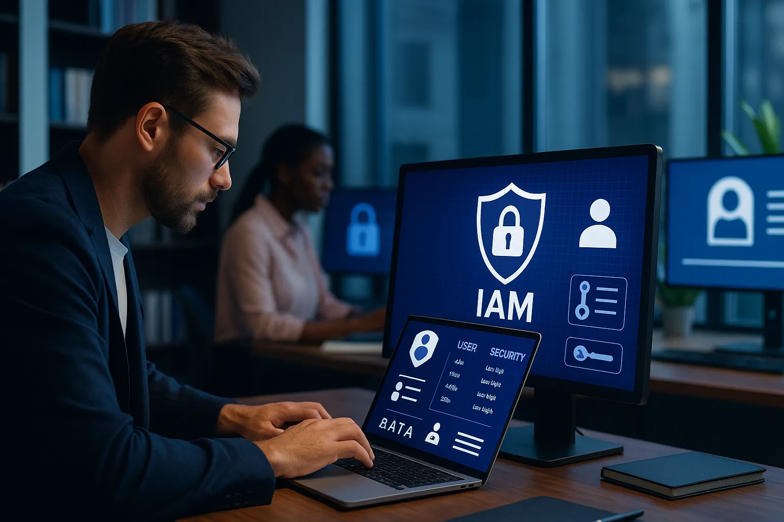 Postes de travail affichant une solution IAM de gestion des identités