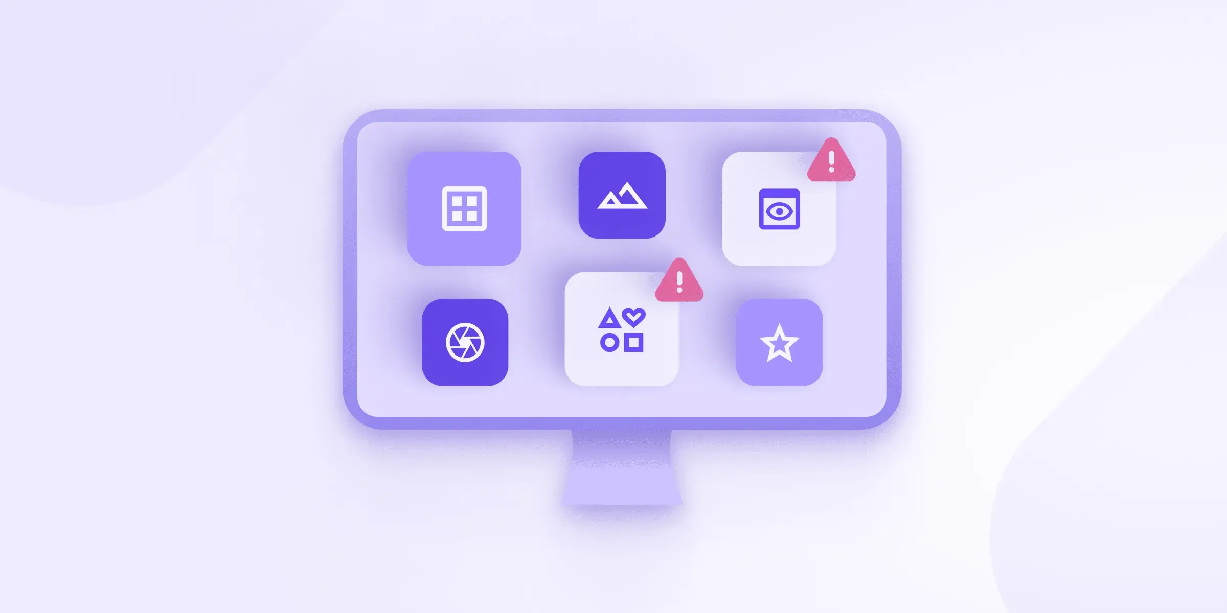 Écran d’applications dont deux signalées par une alerte