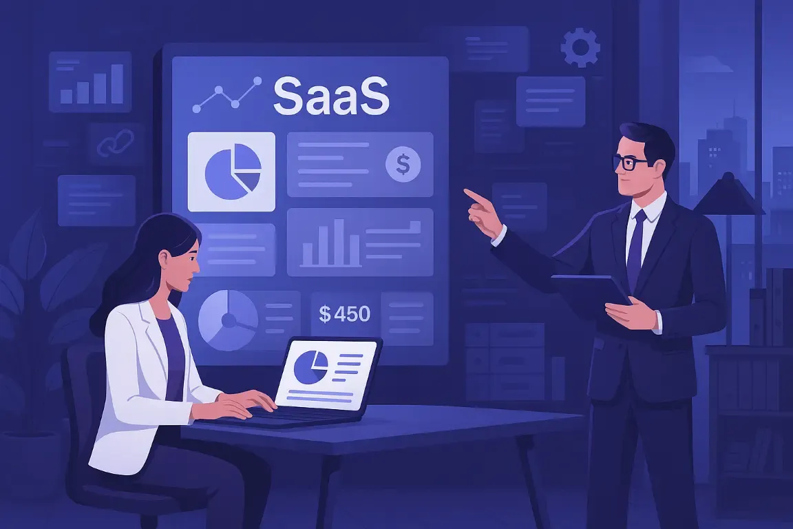 Équipe finance analysant les coûts des abonnements SaaS sur des écrans