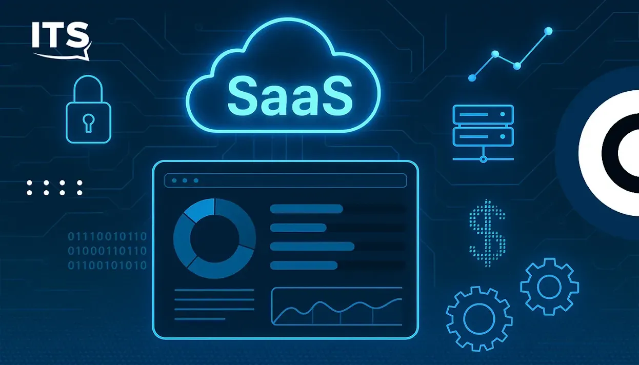 Illustration d’un tableau de bord SaaS avec coûts, sécurité et données