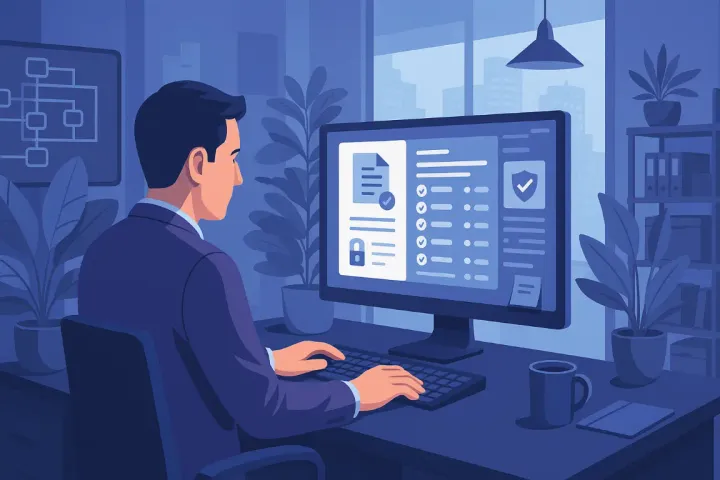 Illustration d’un responsable documentant une revue des accès pour un audit
