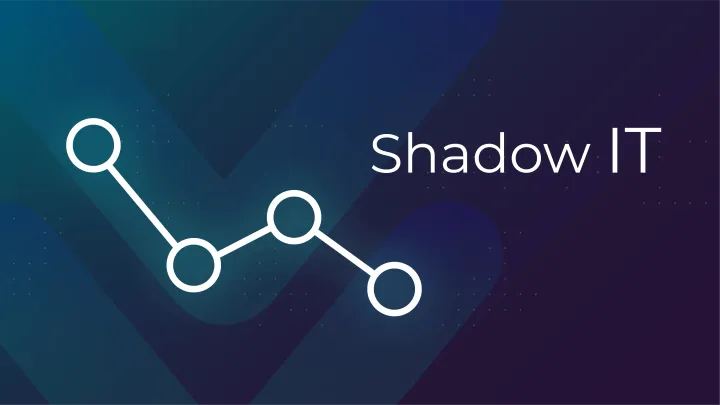 Visuel shadow IT : points reliés sur fond violet