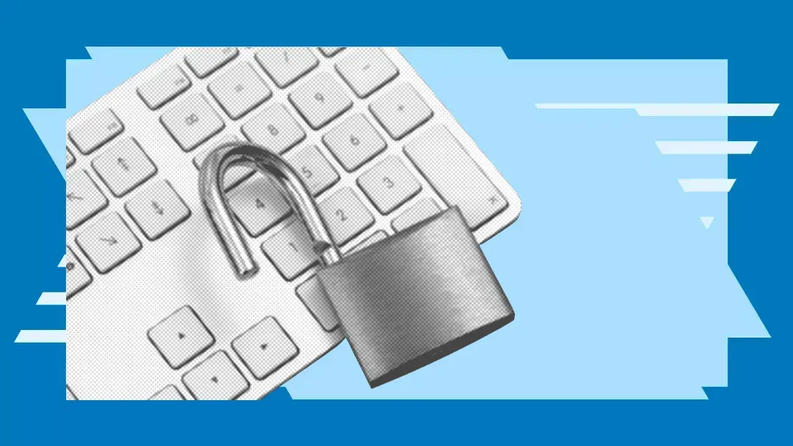 Cadenas posé sur un clavier d’ordinateur
