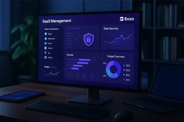 Tableau de bord de gestion SaaS : sécurité des données et usage des applications